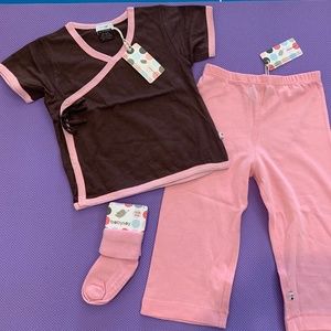 Babysoy Girl Gift Set Kimono Tee/Pants/Socks 18-24 months